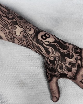 Blackwork — Hand In Glove Tattoo