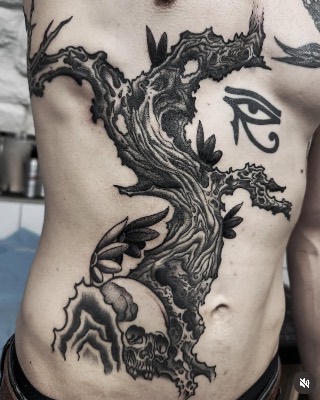 Blackwork — Hand In Glove Tattoo