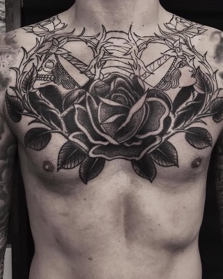 Blackwork — Hand In Glove Tattoo