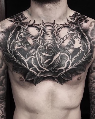 Blackwork — Hand In Glove Tattoo