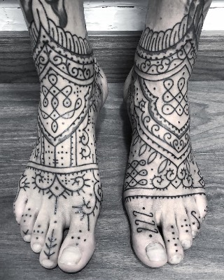Blackwork — Hand In Glove Tattoo