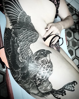 Blackwork — Hand In Glove Tattoo