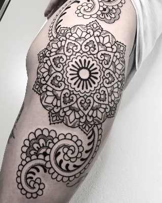 Blackwork — Hand In Glove Tattoo