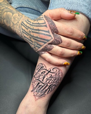 Lettering — Hand In Glove Tattoo