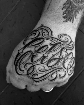 Lettering — Hand In Glove Tattoo