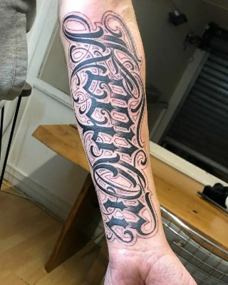 Lettering — Hand In Glove Tattoo