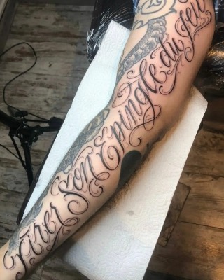 Lettering — Hand In Glove Tattoo