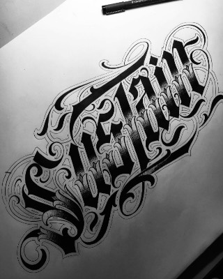 Lettering — Hand In Glove Tattoo
