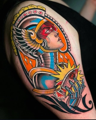 Neo-traditional — Hand In Glove Tattoo