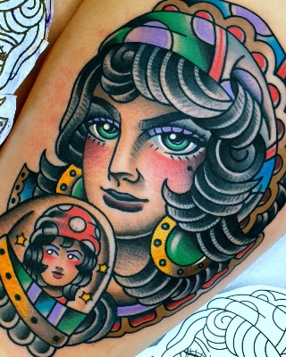 Neo-traditional — Hand In Glove Tattoo