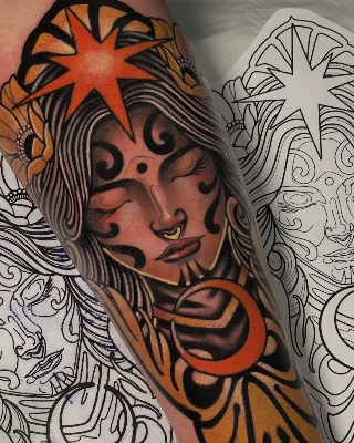 Neo-traditional — Hand In Glove Tattoo