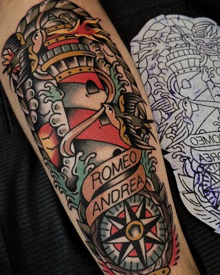Neo-traditional — Hand In Glove Tattoo